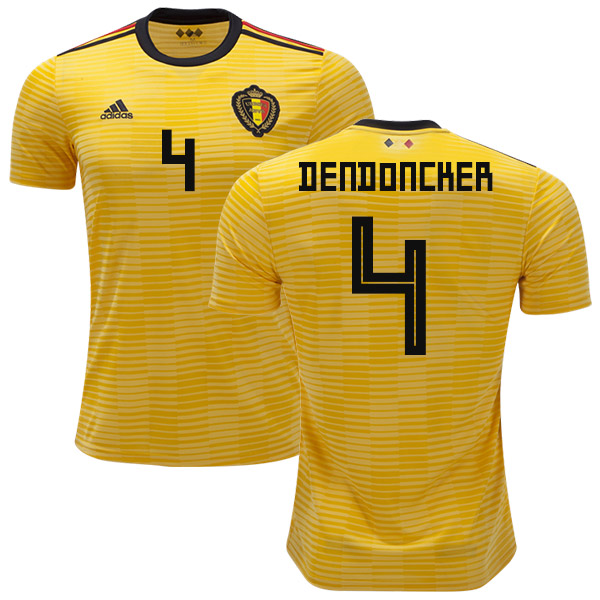 Belgium #4 Dendoncker Away Kid Soccer Country Jersey - Click Image to Close
